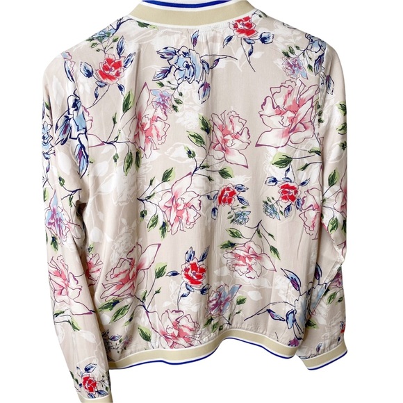 NWT Mystree Banded Floral Satin Bomber Jacket Size Small - Picture 5 of 8